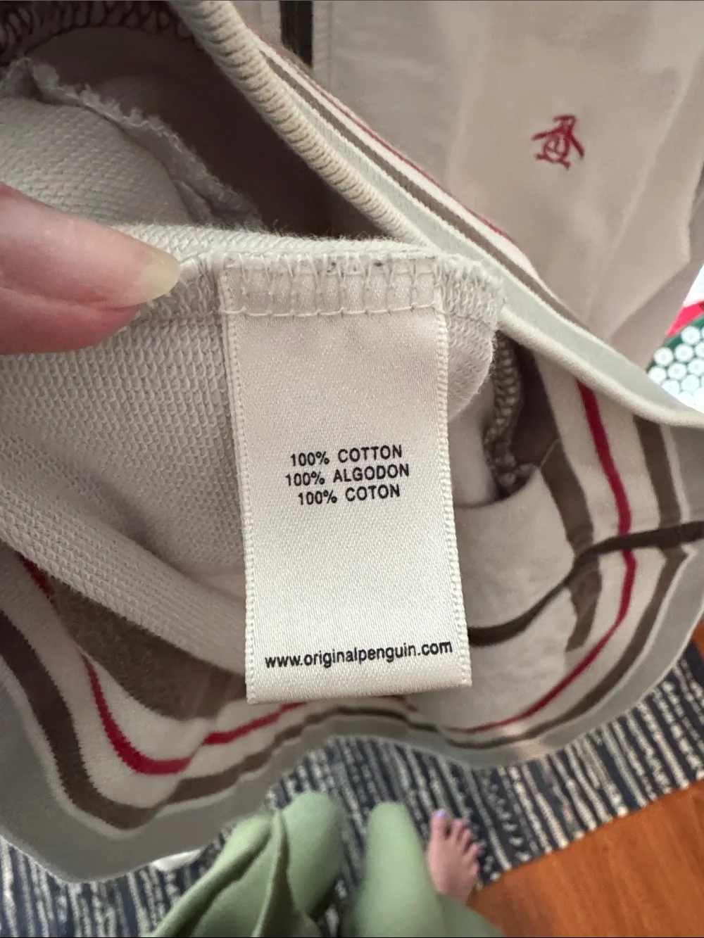 Original Penguin Light Gray and Brown Lightweight Track Jacket 2009